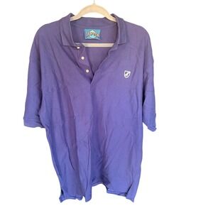 Vintage Jantzen Purple Pique Polo Shirt Mens Short Sleeve Embroidered Logo L